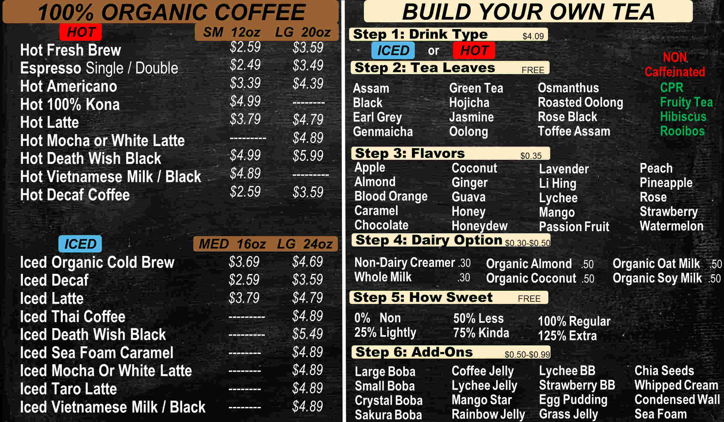 Teapresso Bar Menu pt 1